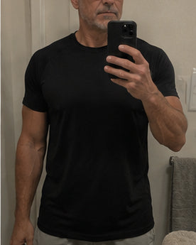 Dominic F. wearing the Apex Tee