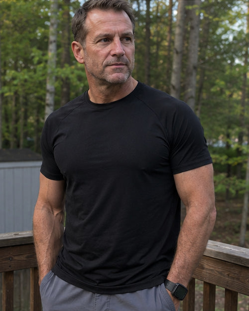 Jude M. wearing the Apex Tee